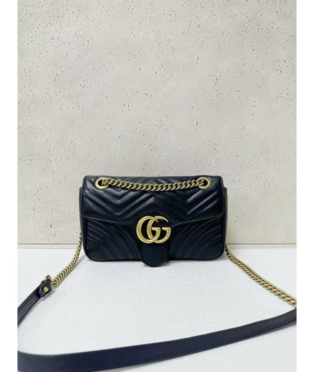 GUCCI Черная кожаная сумка через плечо, фото 7