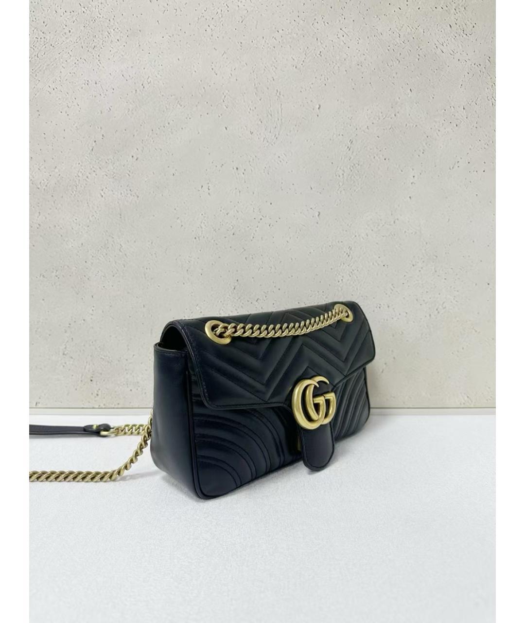 GUCCI Черная кожаная сумка через плечо, фото 4