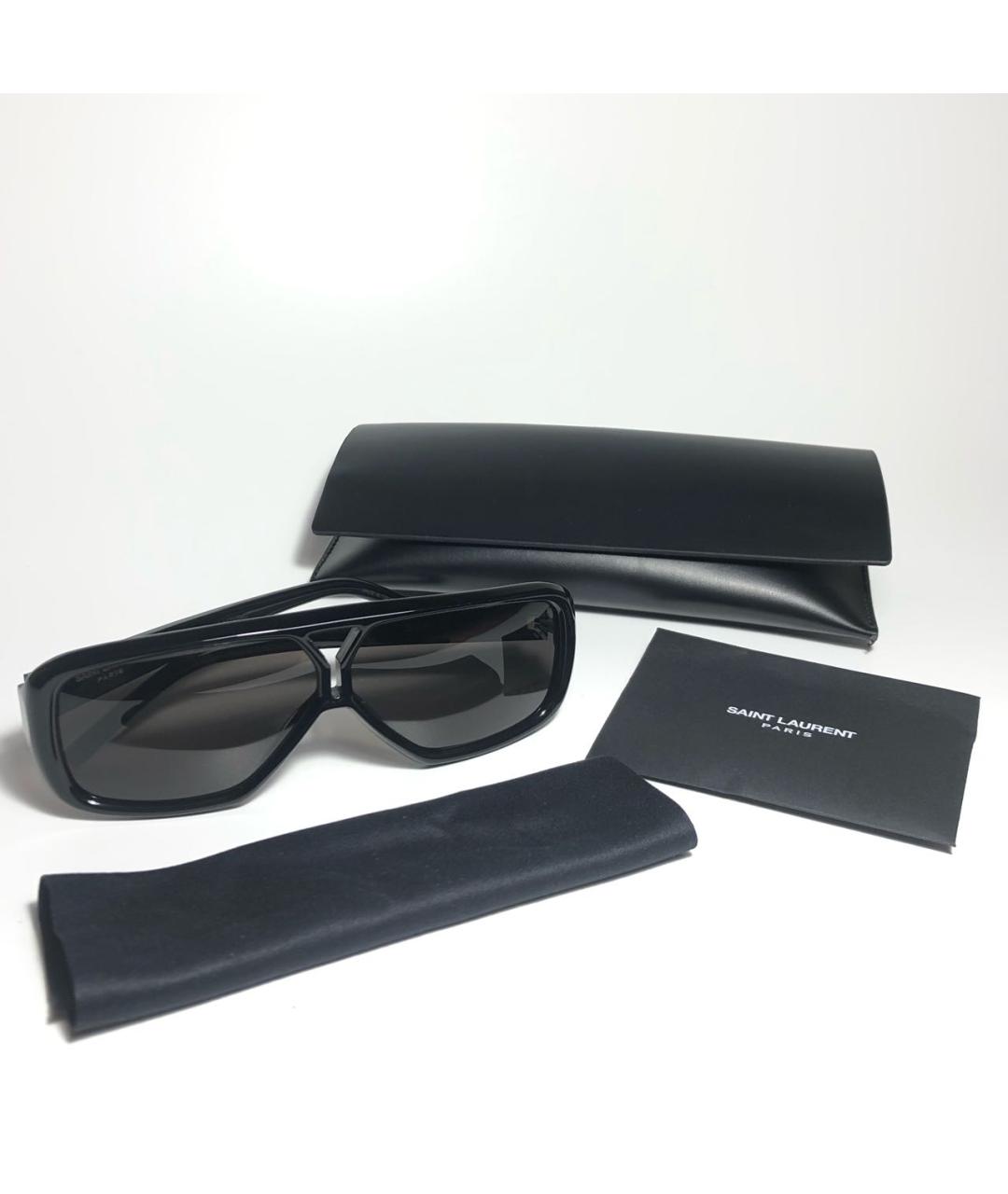 SAINT LAURENT Черные пластиковые солнцезащитные очки, фото 4
