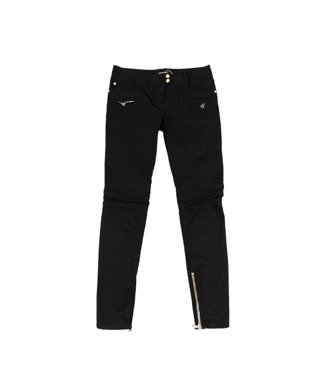 BALMAIN Черные хлопко-эластановые прямые джинсы, фото 1
