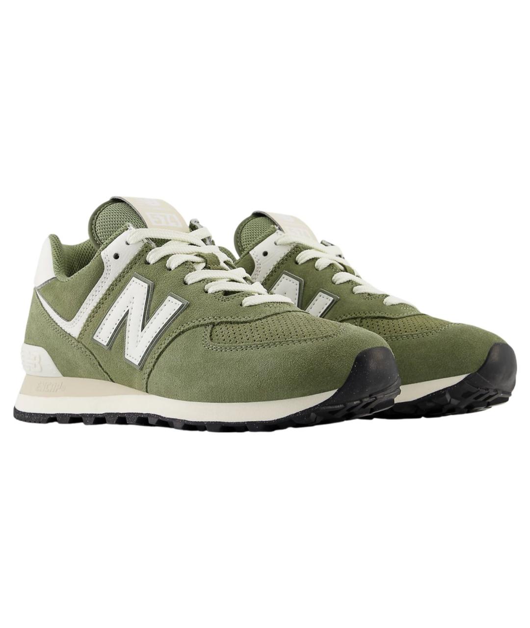 NEW BALANCE Зеленые замшевые кроссовки, фото 4