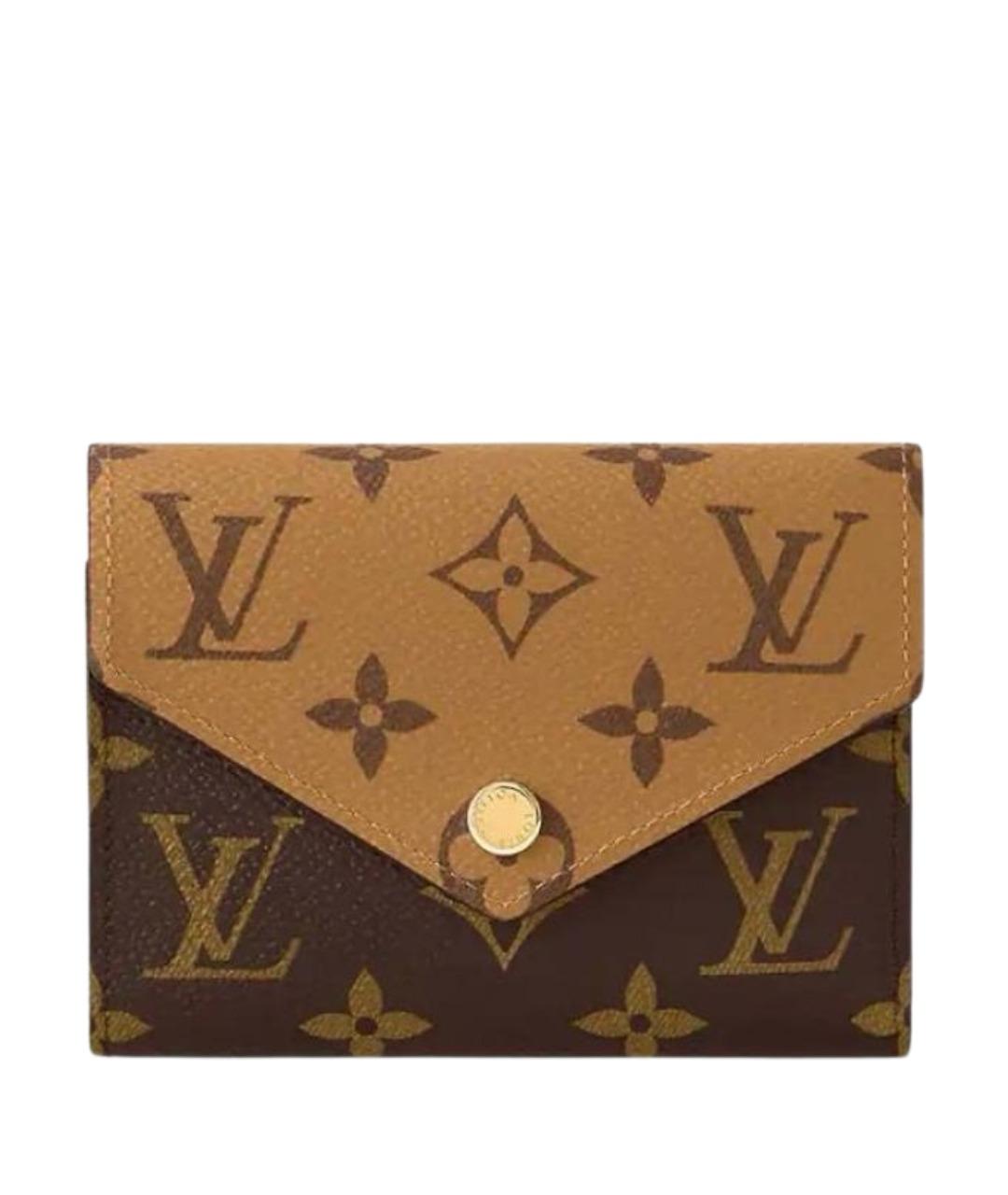 LOUIS VUITTON Коричневый кожаный кошелек, фото 1