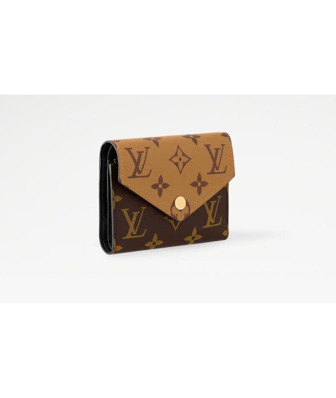 LOUIS VUITTON Коричневый кожаный кошелек, фото 2