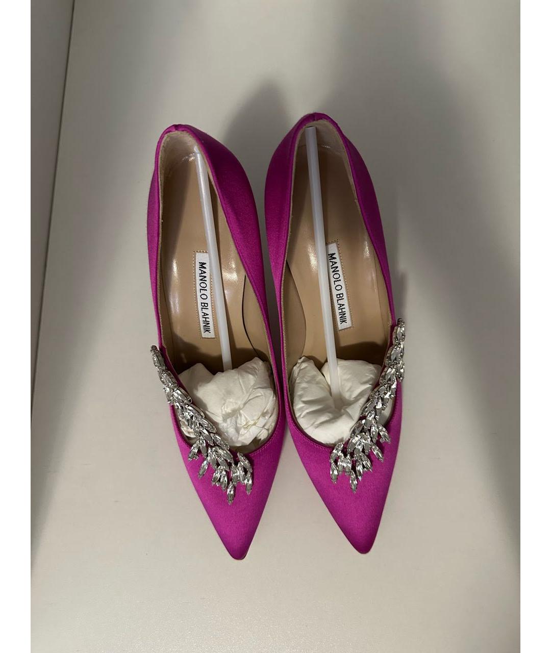 MANOLO BLAHNIK Фуксия текстильные туфли, фото 2