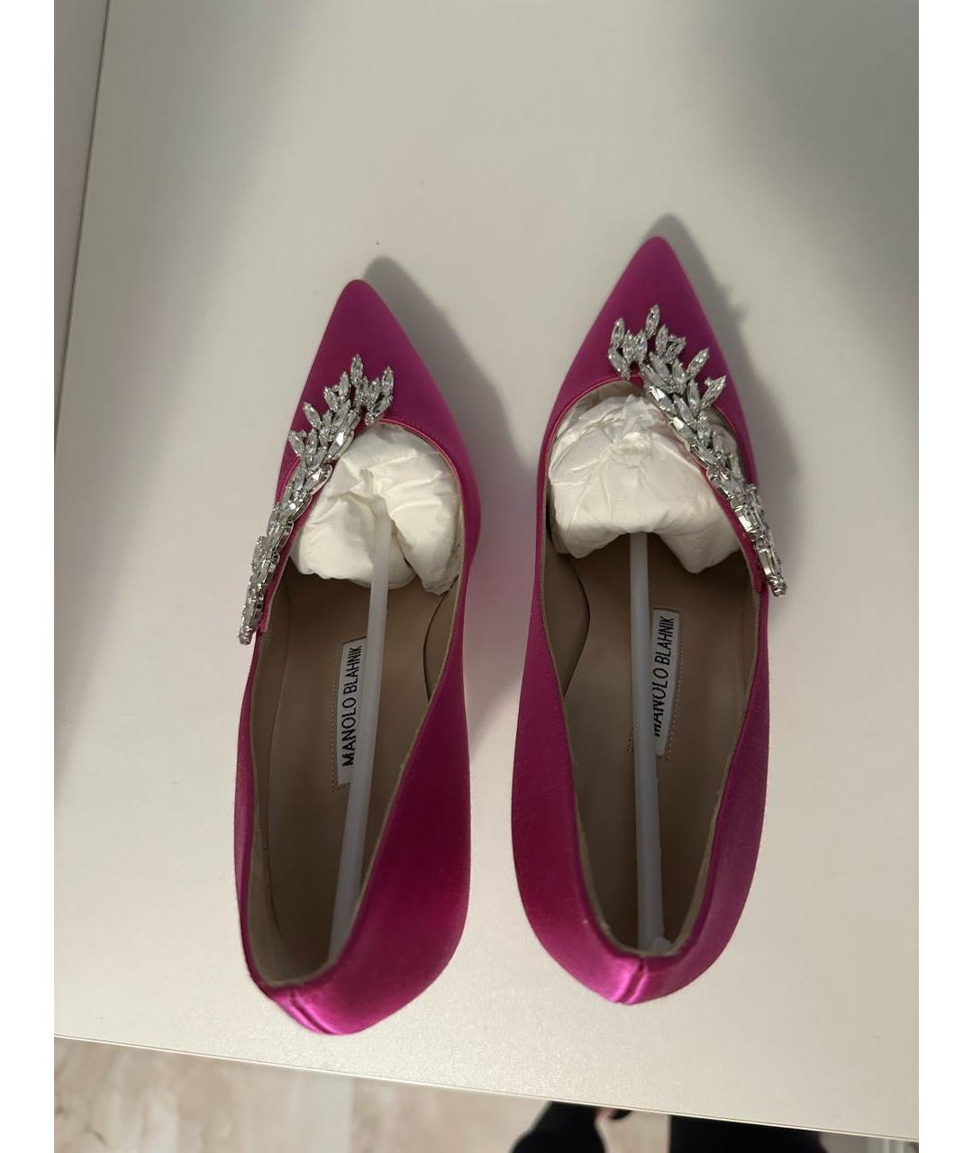 MANOLO BLAHNIK Фуксия текстильные туфли, фото 3