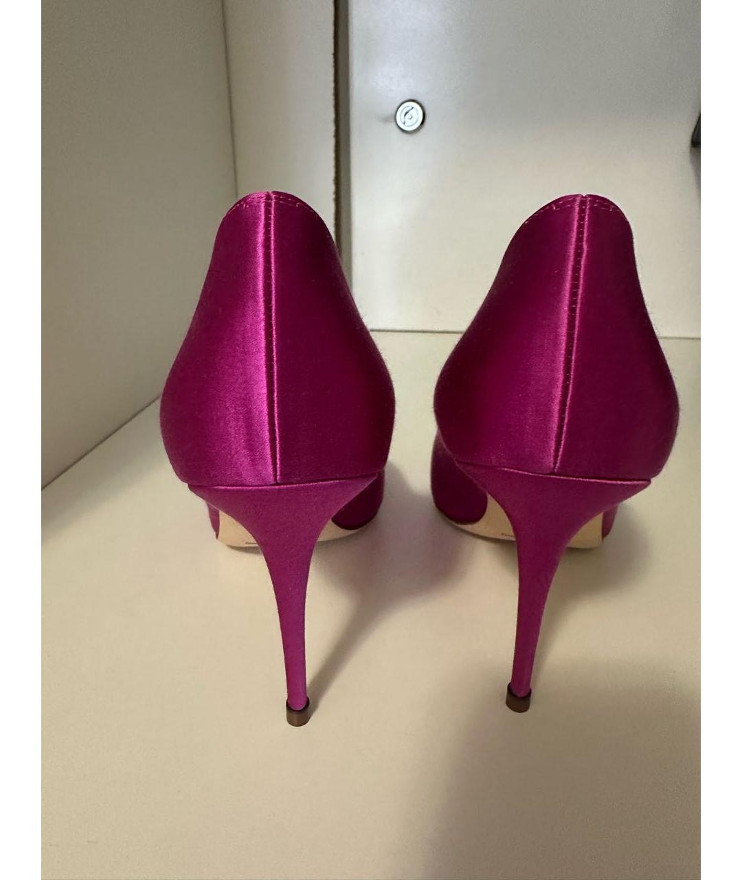 MANOLO BLAHNIK Фуксия текстильные туфли, фото 4