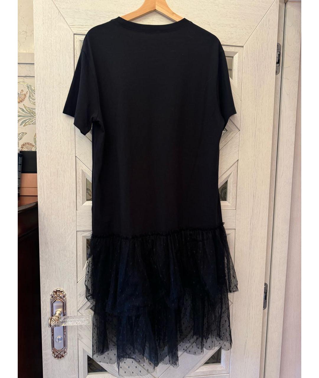 RED VALENTINO Черное хлопковое повседневное платье, фото 2