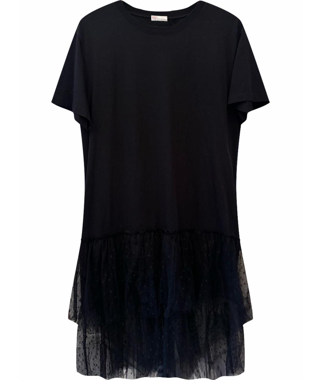 RED VALENTINO Черное хлопковое повседневное платье, фото 1