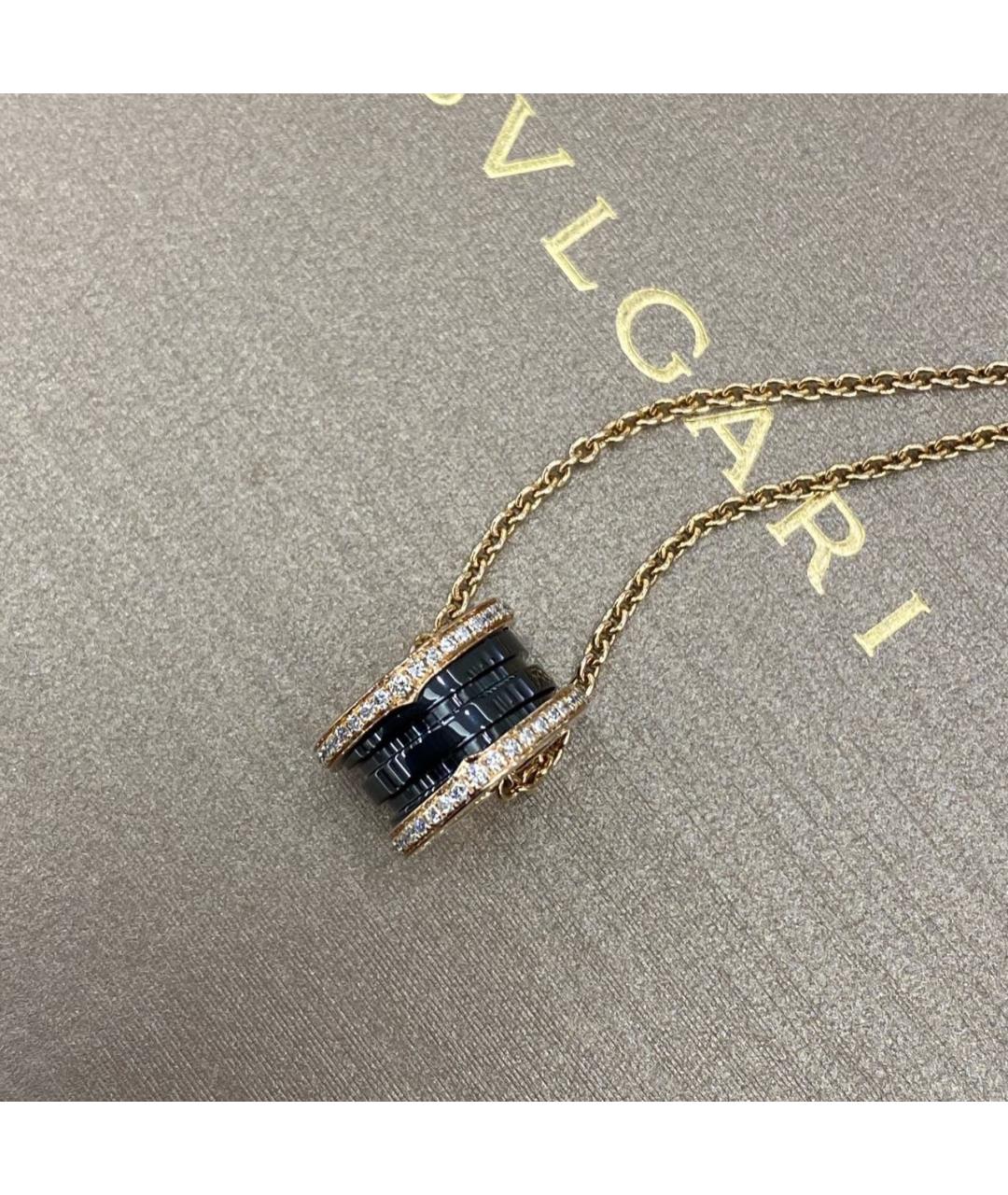 BVLGARI Черное колье из розового золота, фото 5