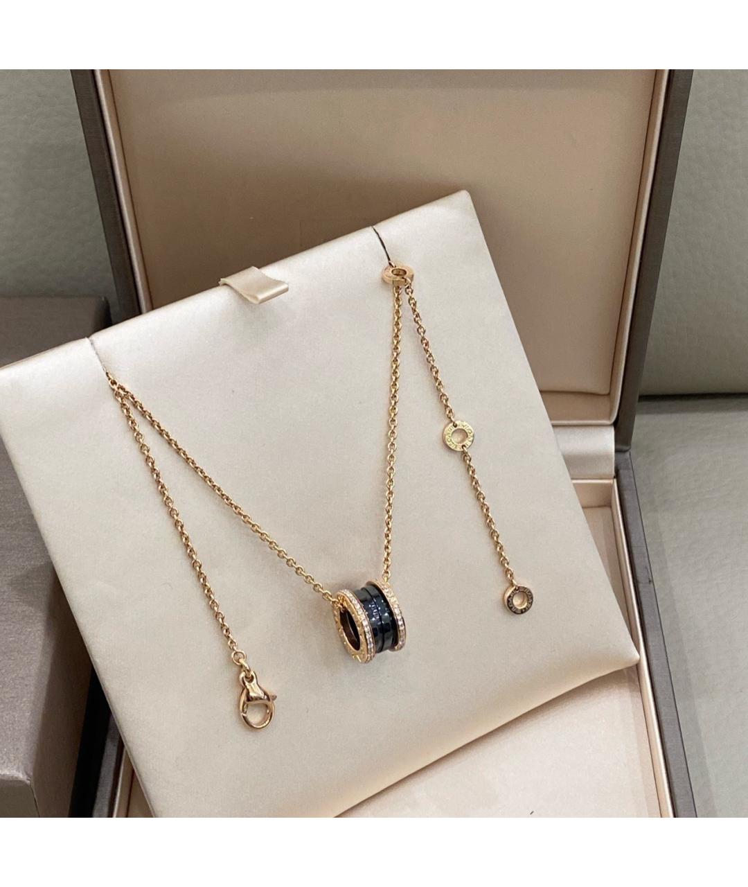 BVLGARI Черное колье из розового золота, фото 3