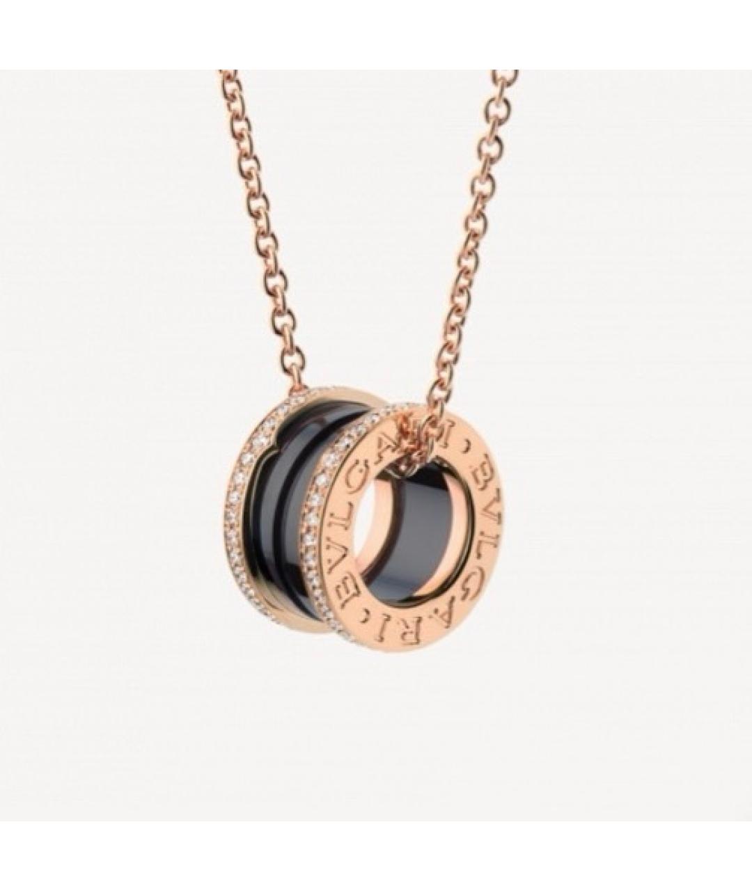 BVLGARI Черное колье из розового золота, фото 7