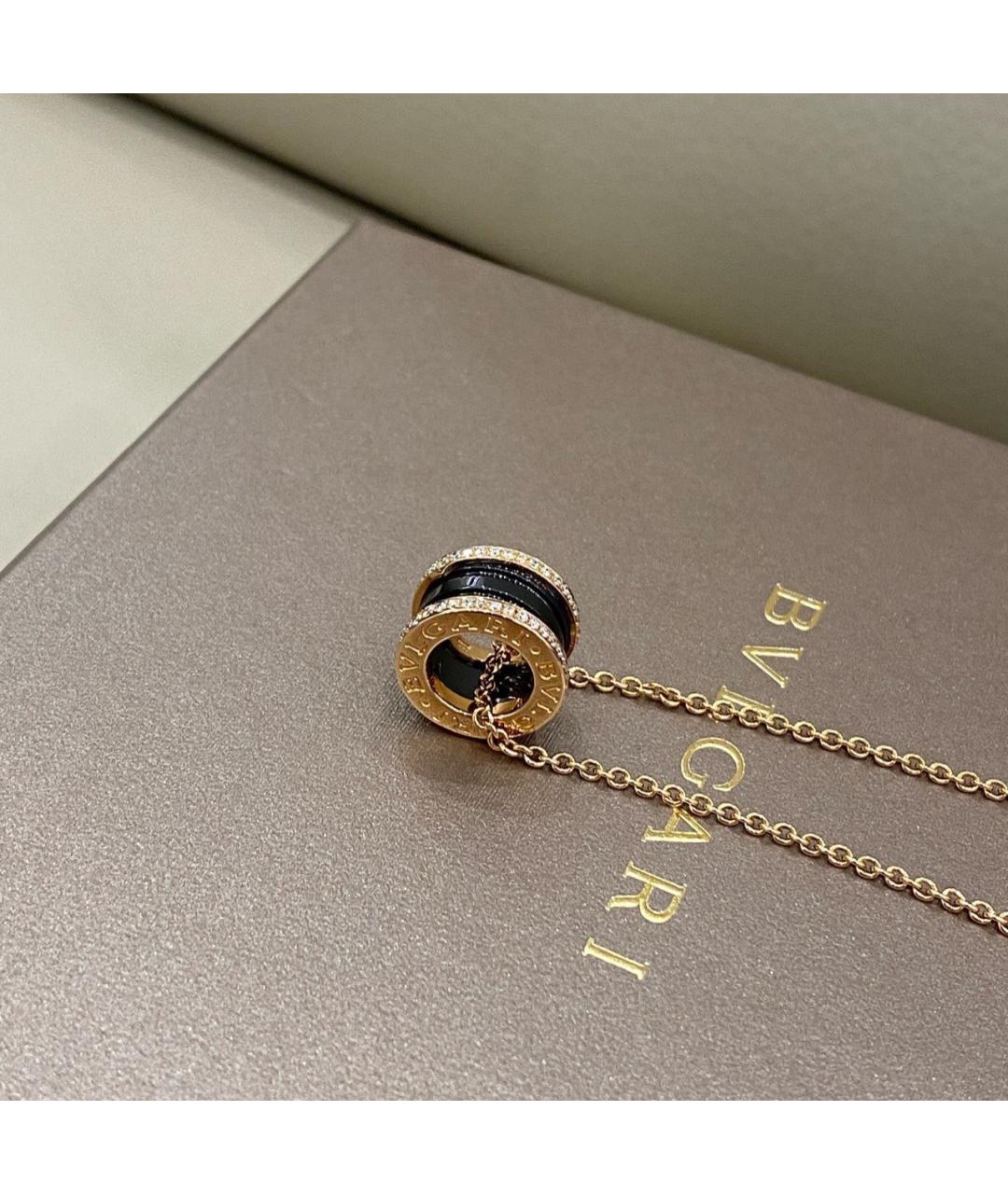 BVLGARI Черное колье из розового золота, фото 6