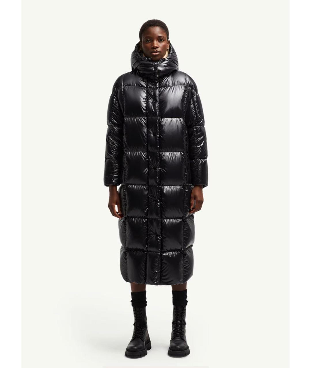 MONCLER Черный полиамидовый пуховик, фото 7
