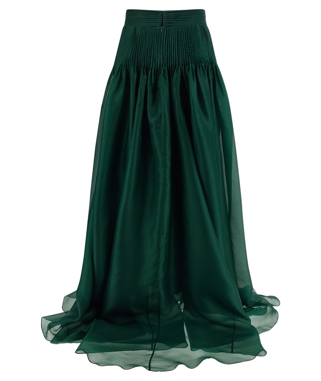 CAROLINA HERRERA Зеленая шелковая юбка макси, фото 2