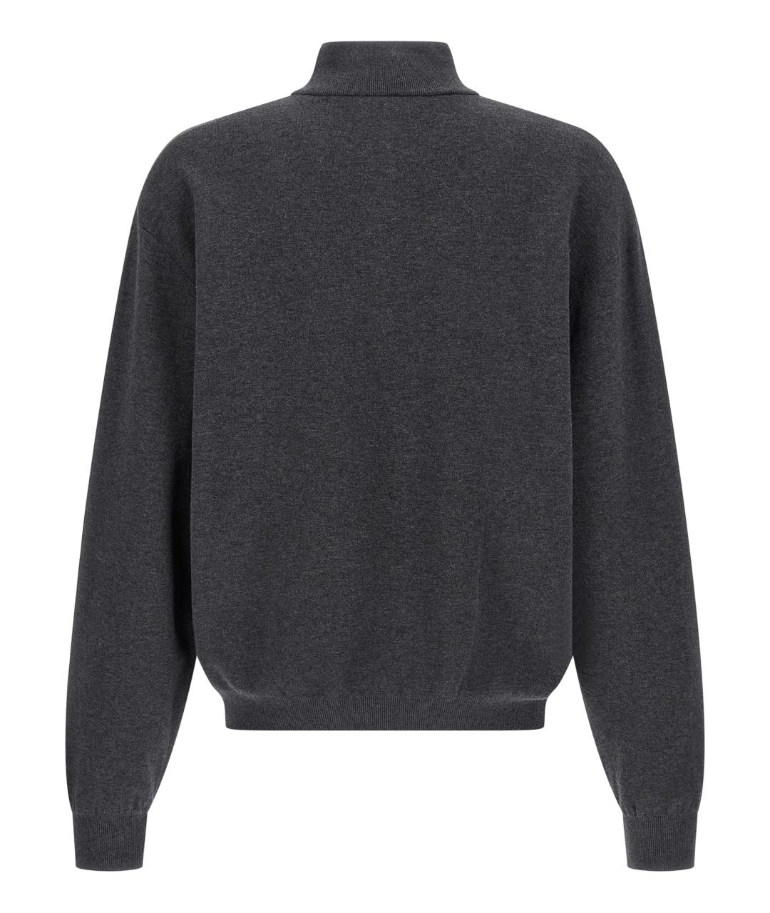 BALENCIAGA Серый хлопковый джемпер / свитер, фото 2