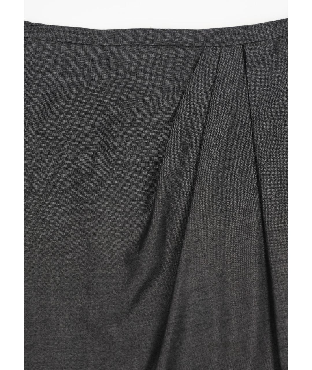 MAX MARA Серая шерстяная юбка миди, фото 3