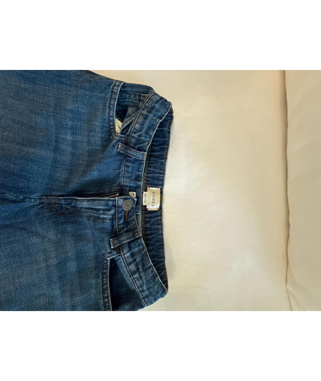 GUCCI KIDS Синие хлопковые детские джинсы, фото 3