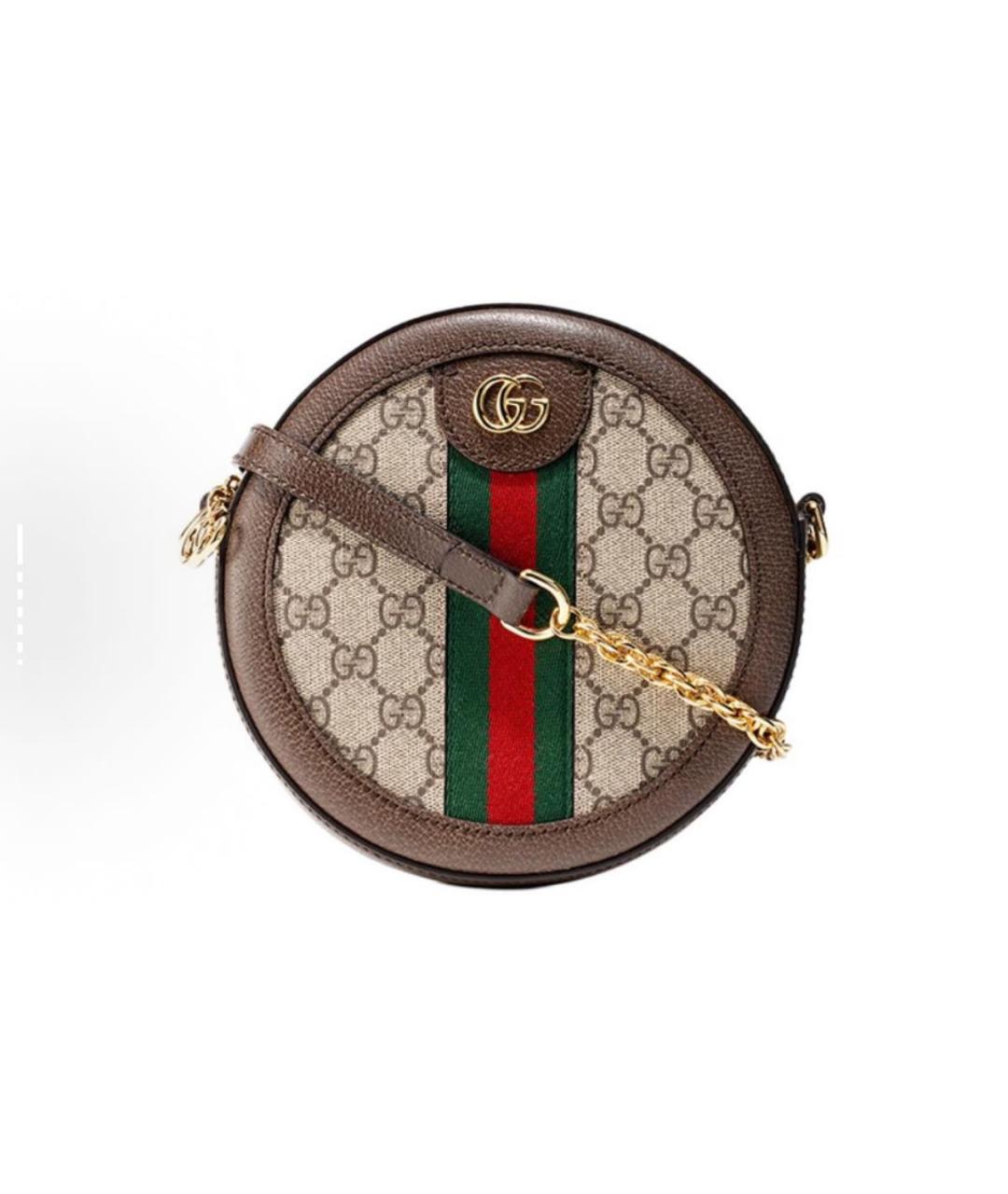GUCCI Коричневая кожаная сумка через плечо, фото 5