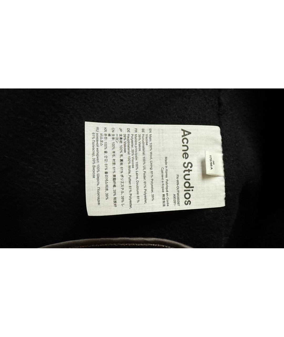ACNE STUDIOS Черное шерстяное пальто, фото 5