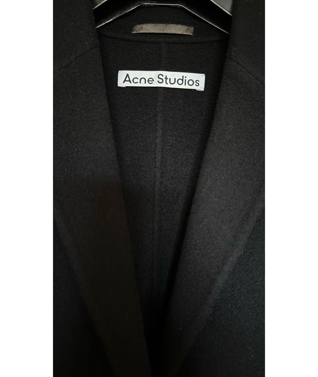 ACNE STUDIOS Черное шерстяное пальто, фото 3