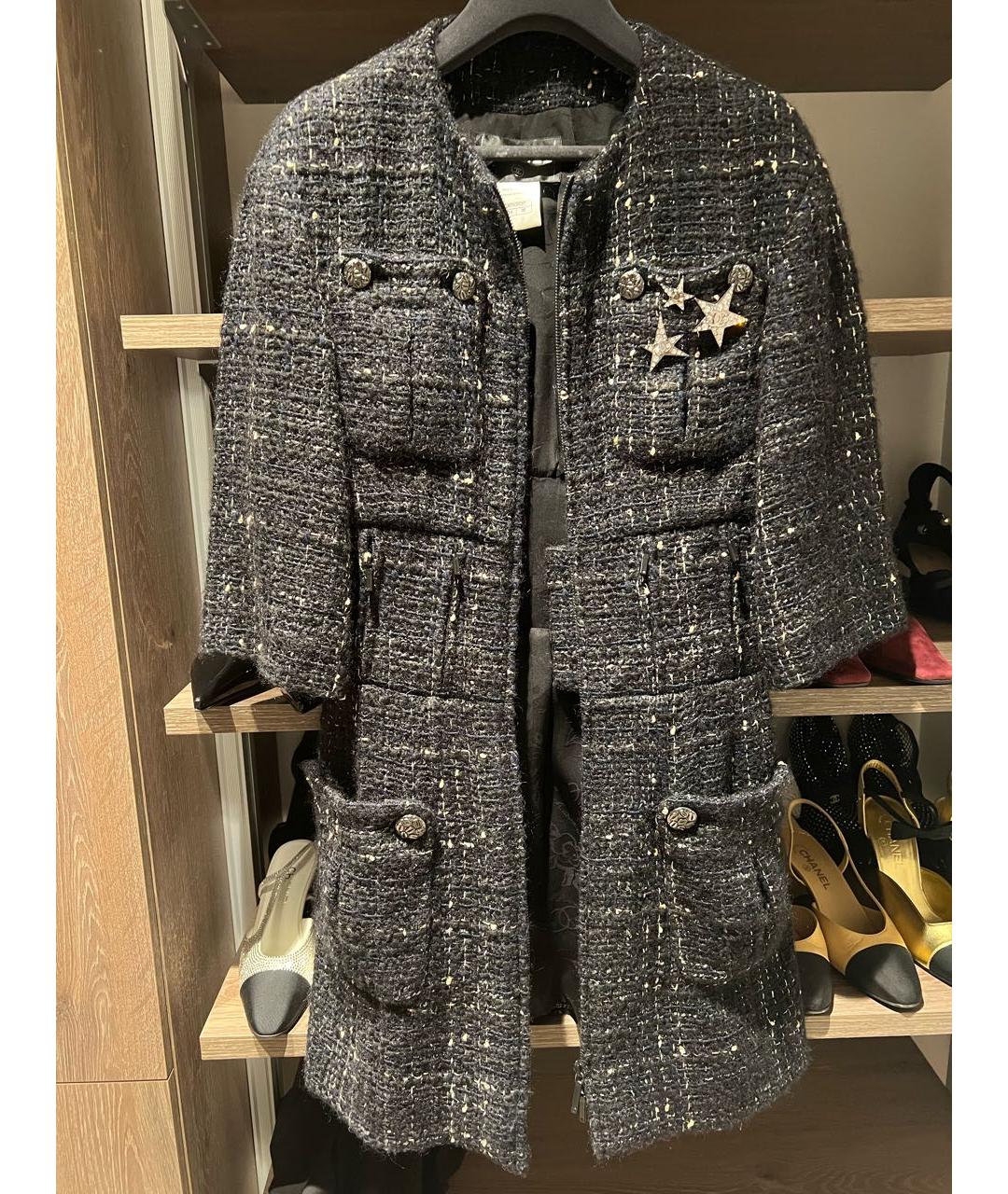 CHANEL Темно-синий твидовый костюм с брюками, фото 2