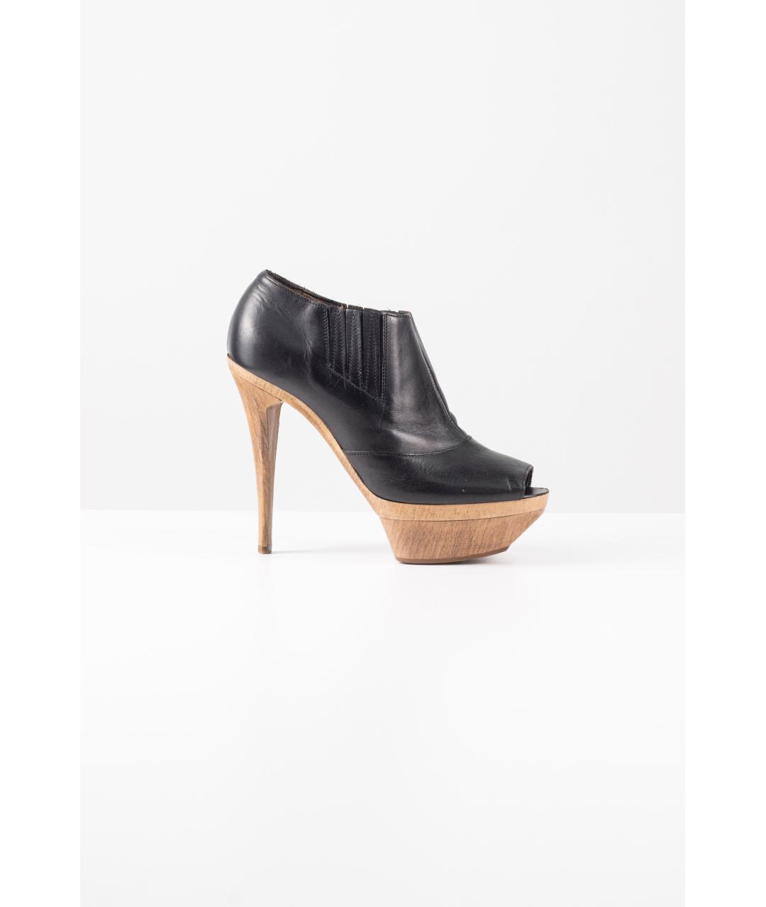 MARNI Черные кожаные ботильоны, фото 6