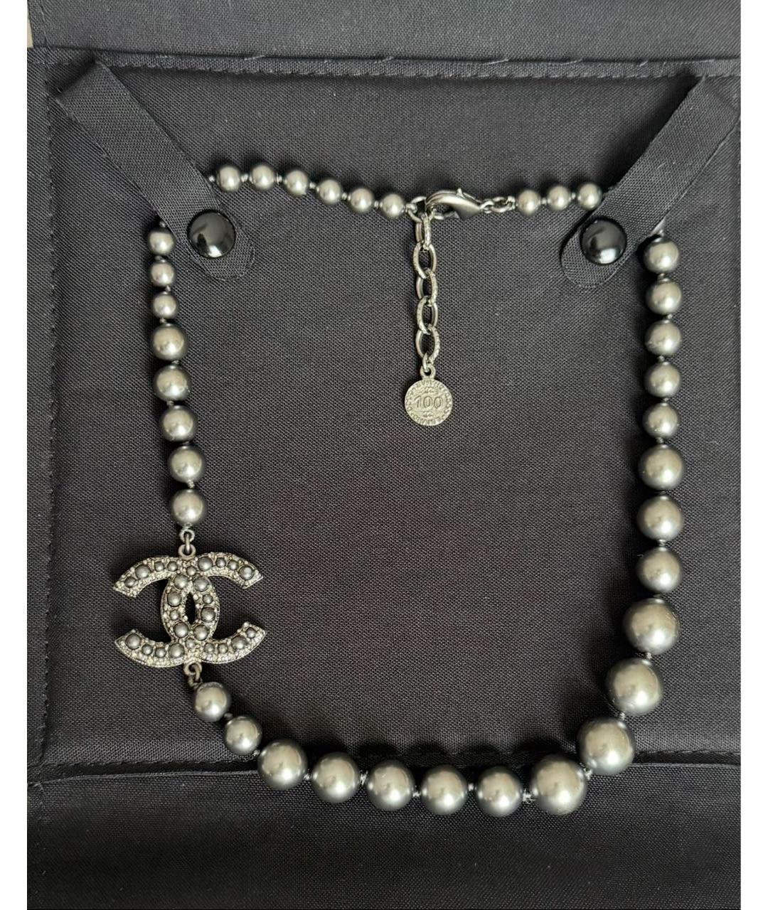 CHANEL Серое колье, фото 2