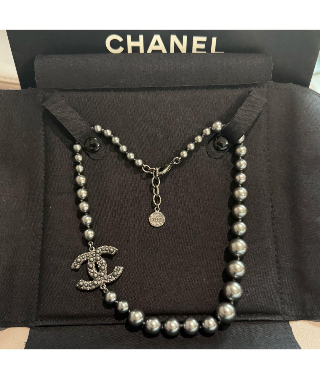 CHANEL Серое колье, фото 3