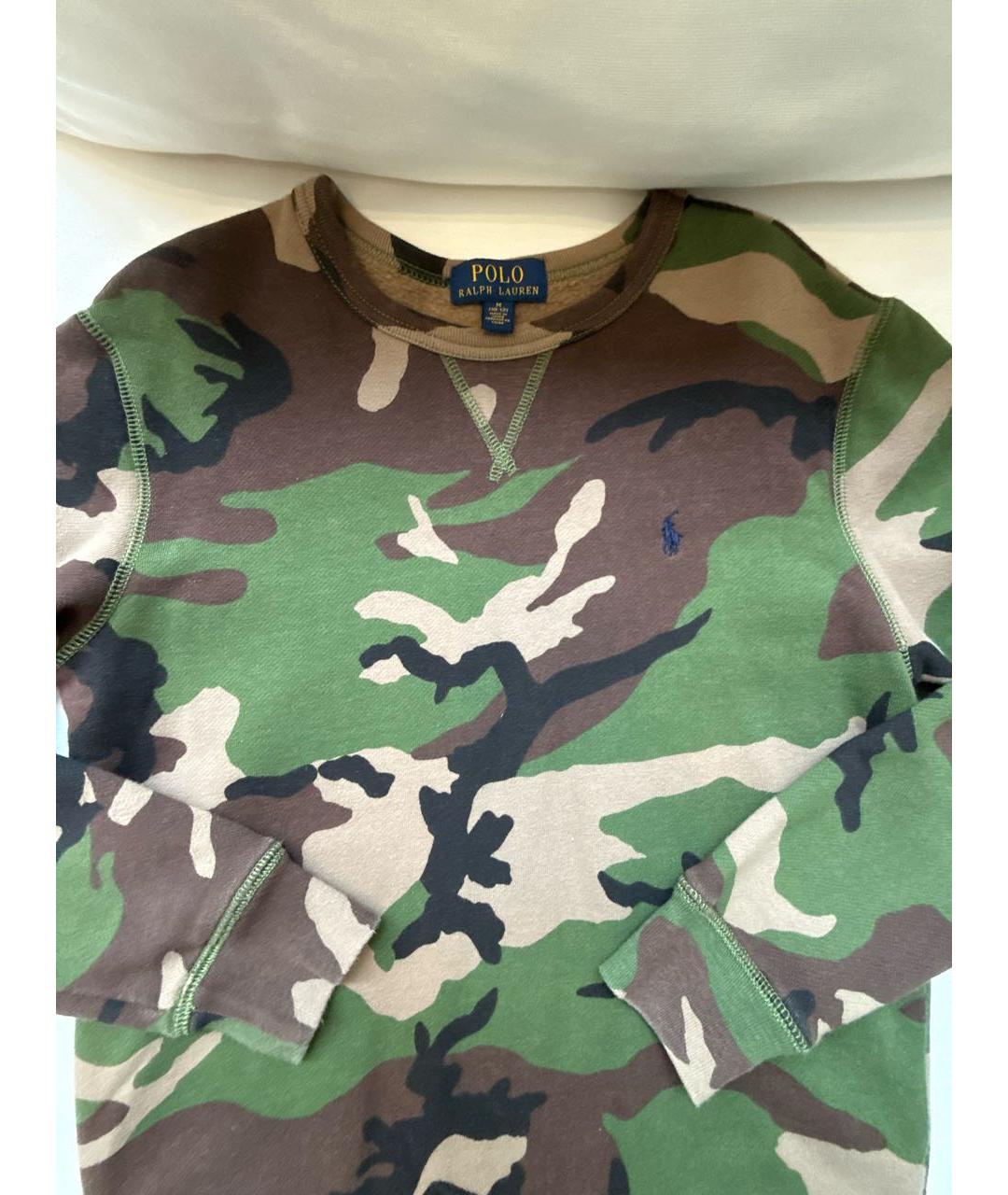 POLO RALPH LAUREN Хаки хлопковая детская футболка, фото 5