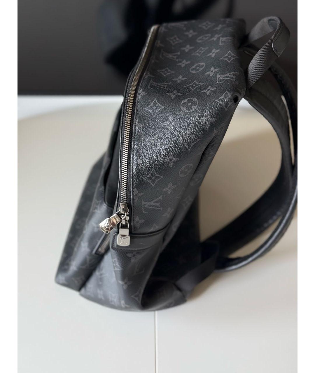LOUIS VUITTON Антрацитовый кожаный рюкзак, фото 2
