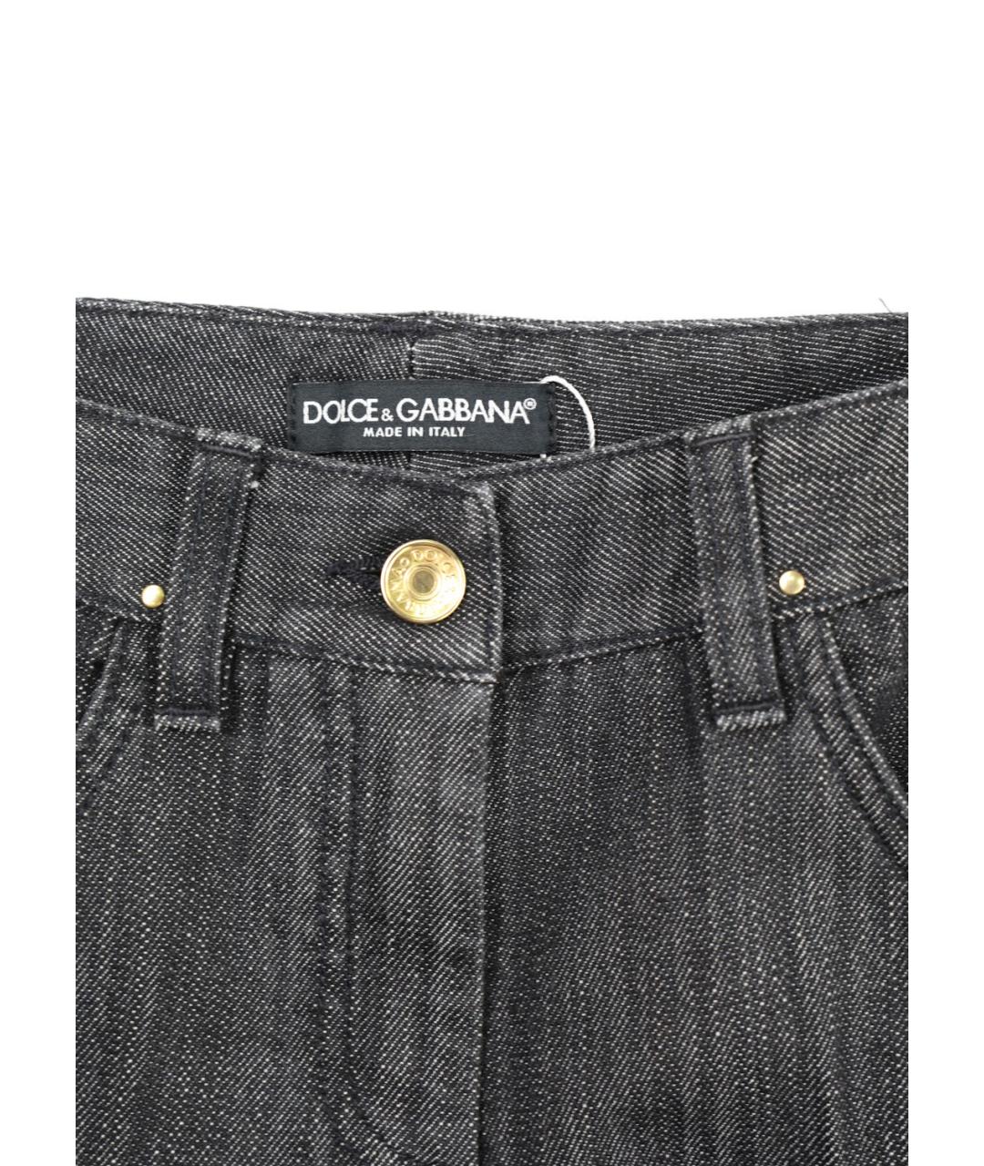 DOLCE&GABBANA Серые хлопко-эластановые прямые джинсы, фото 3