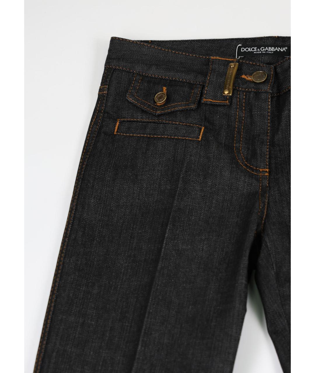 DOLCE&GABBANA Черные хлопко-эластановые прямые джинсы, фото 5