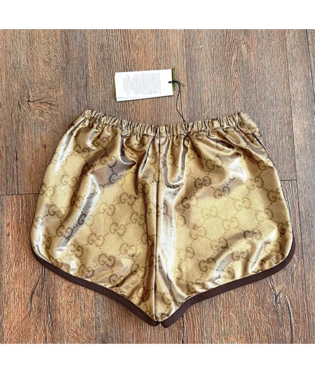 GUCCI Золотые шорты, фото 3