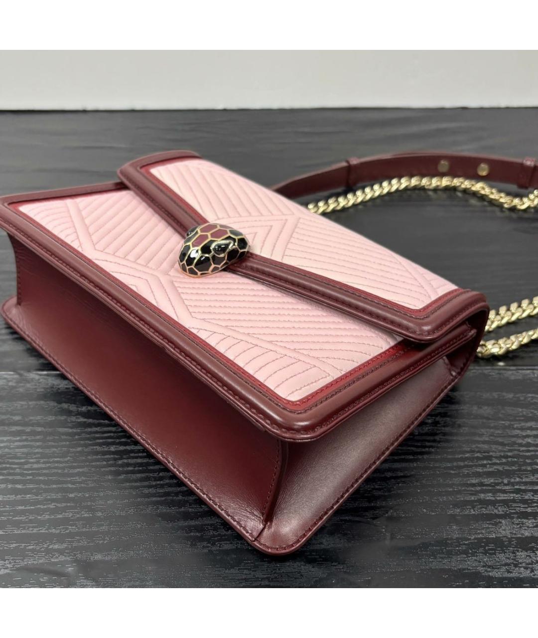 BVLGARI Розовая кожаная сумка через плечо, фото 5