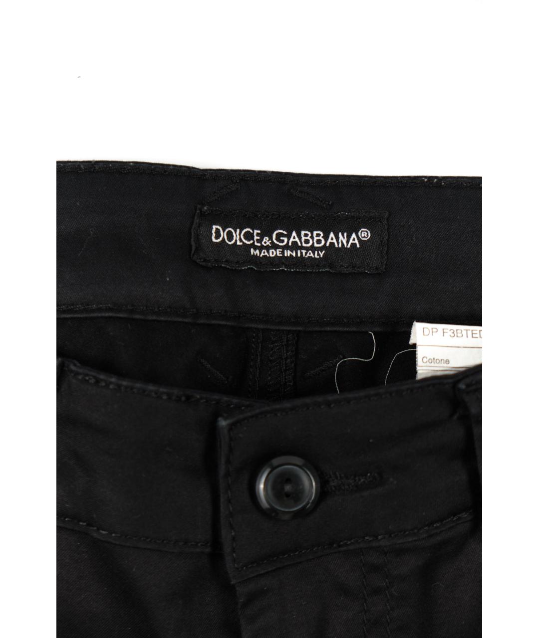 DOLCE&GABBANA Черные хлопко-полиэстеровые прямые джинсы, фото 3