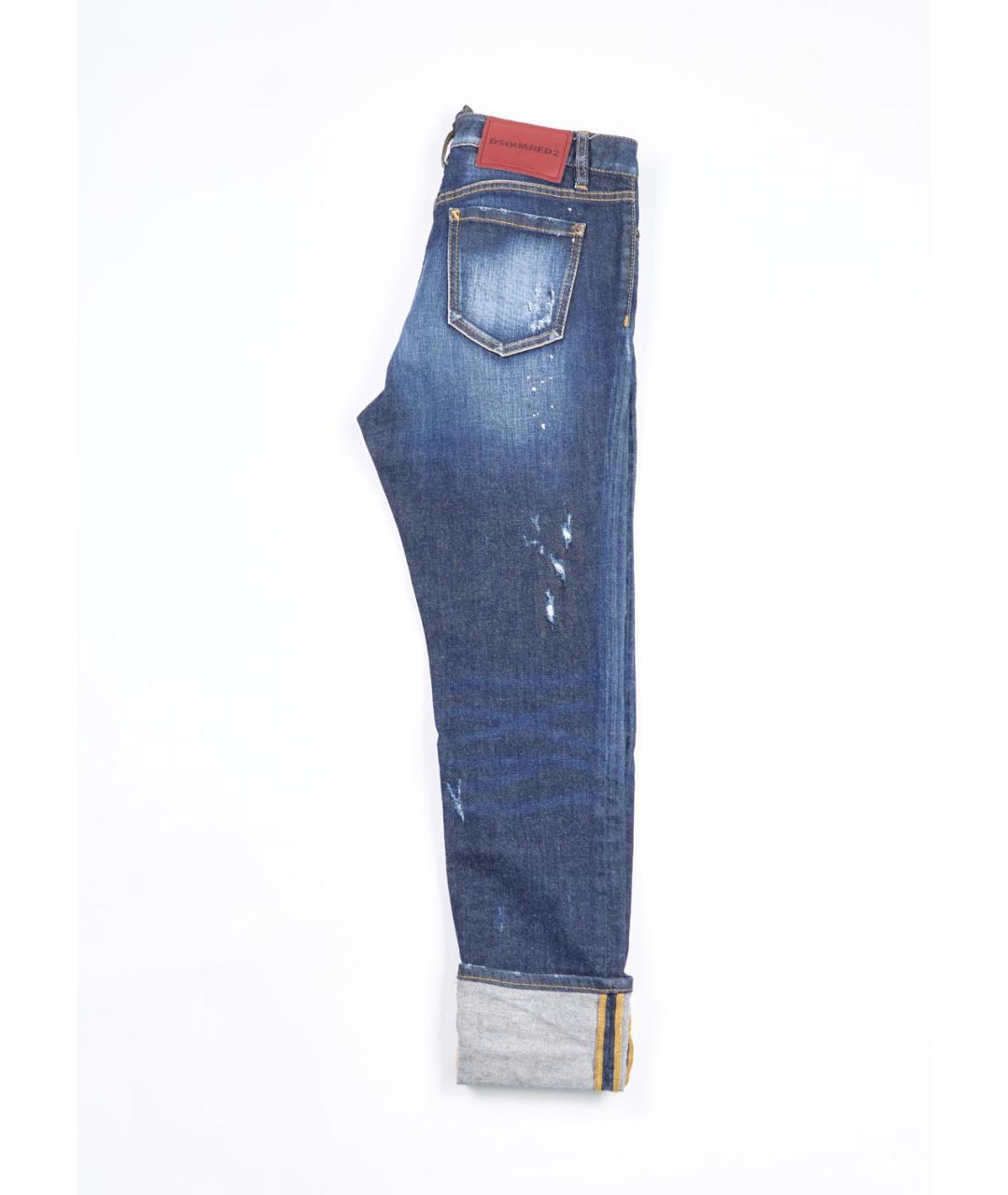 DSQUARED2 Синие хлопко-эластановые прямые джинсы, фото 5