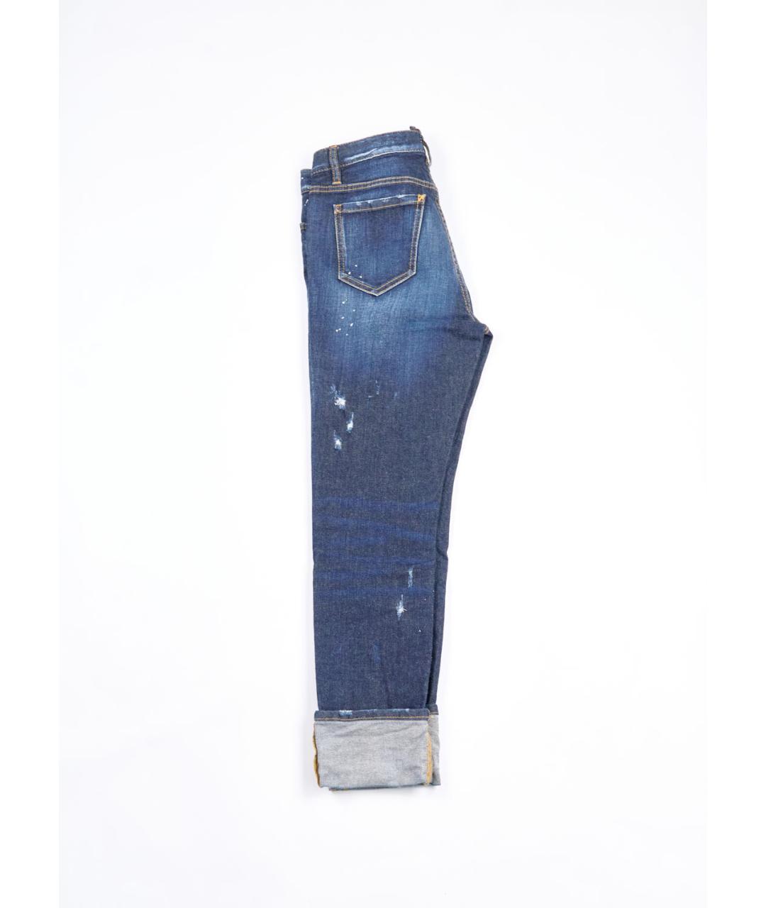 DSQUARED2 Синие хлопко-эластановые прямые джинсы, фото 2
