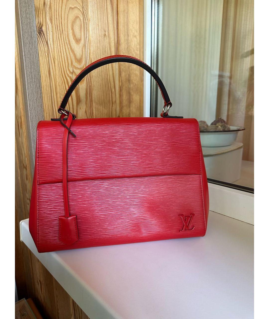 LOUIS VUITTON Красная кожаная сумка с короткими ручками, фото 5