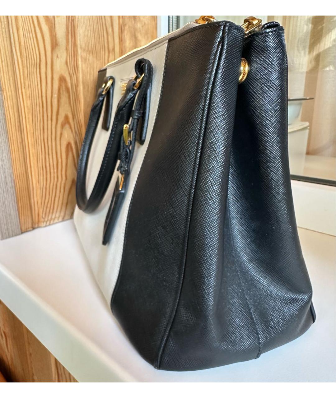 PRADA Белая кожаная сумка тоут, фото 3