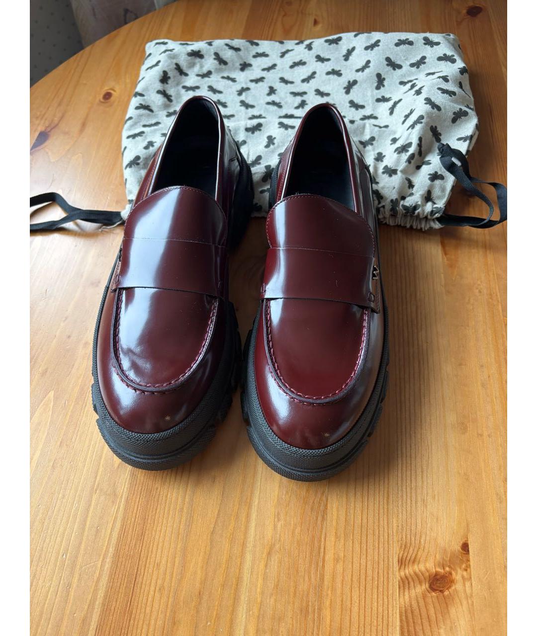 WEEKEND MAX MARA Бордовые лоферы из лакированной кожи, фото 3
