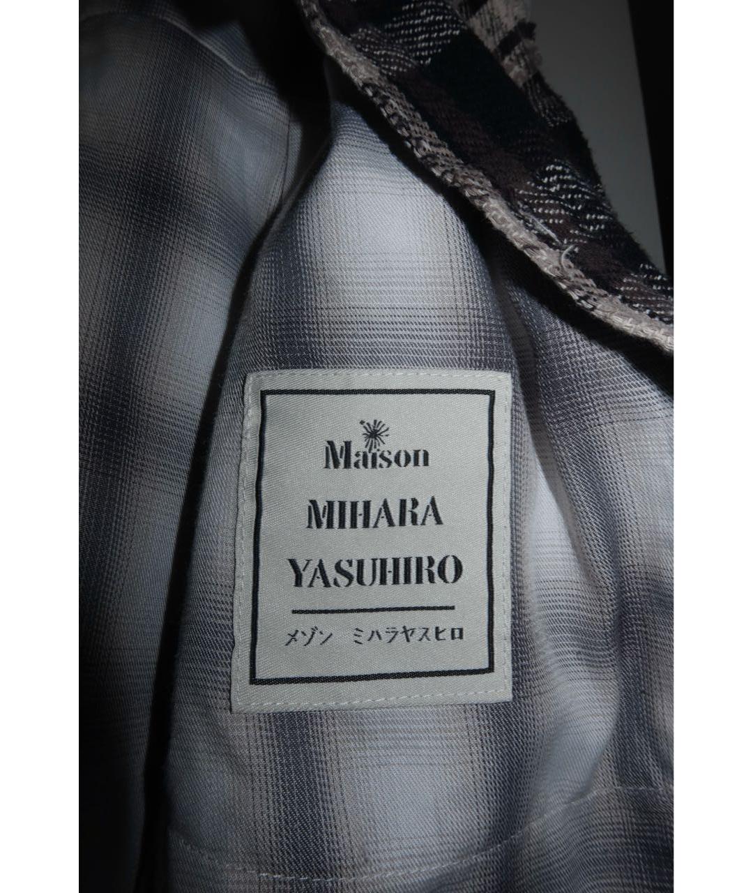 MAISON MIHARA YASUHIRO Серая хлопковая кэжуал рубашка, фото 6