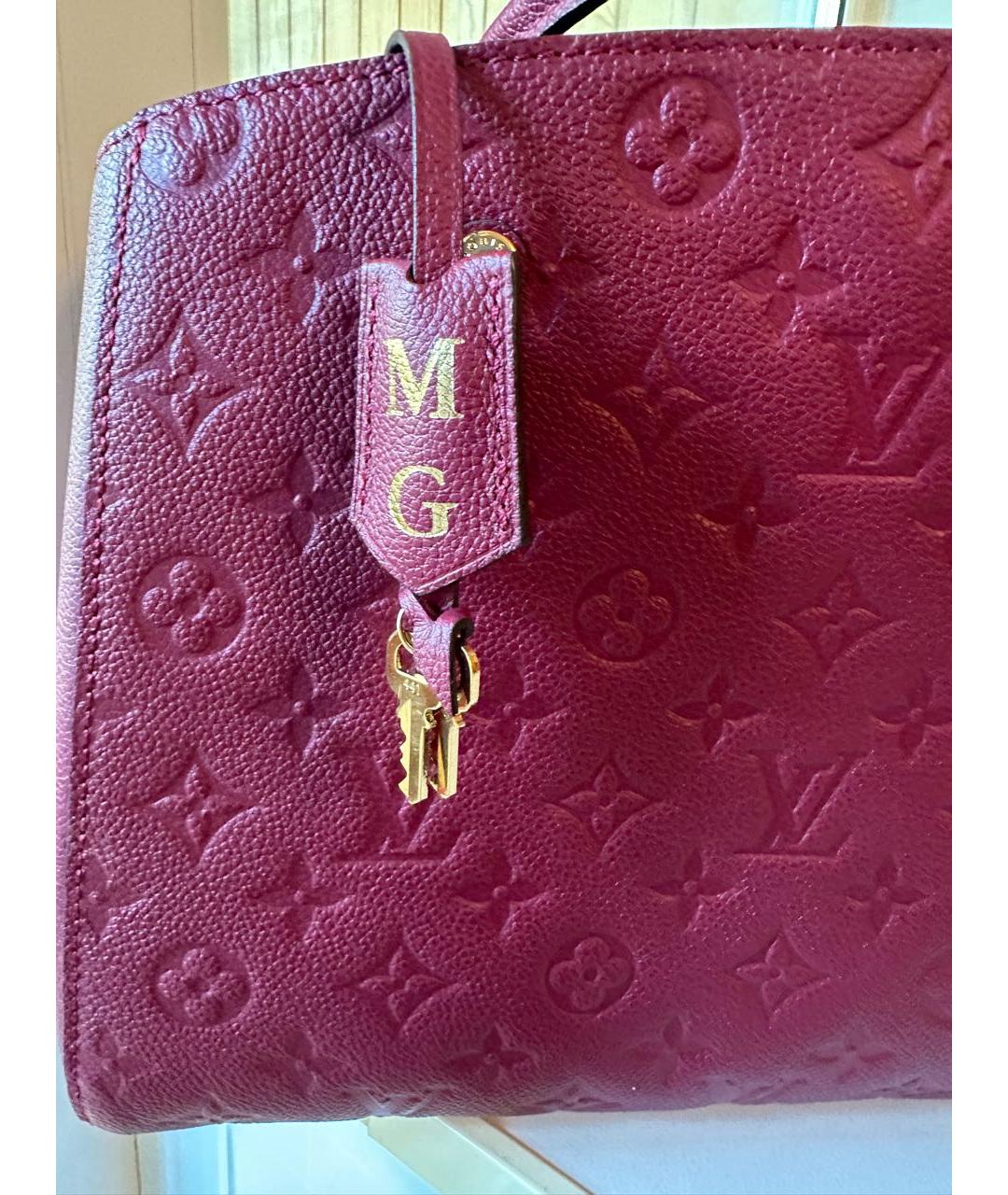 LOUIS VUITTON Бордовая кожаная сумка тоут, фото 2
