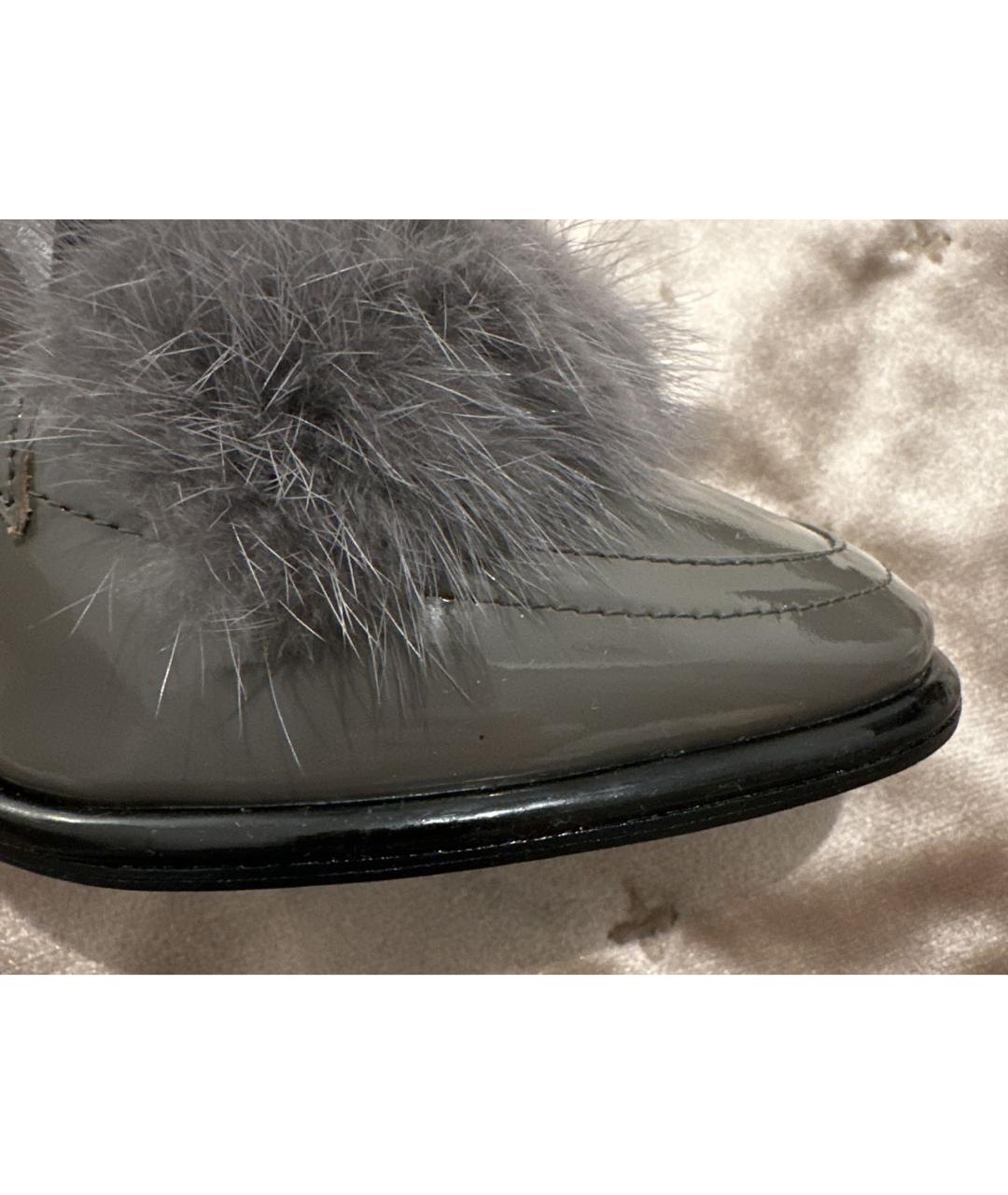 JIMMY CHOO Серые туфли из лакированной кожи, фото 6