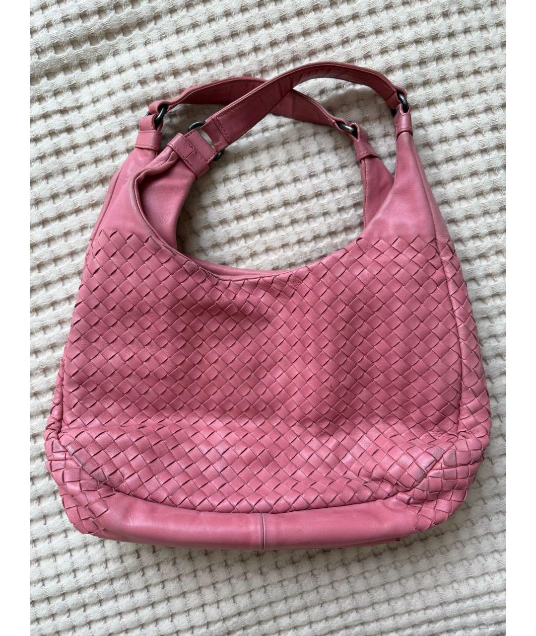 BOTTEGA VENETA Розовая кожаная сумка с короткими ручками, фото 9