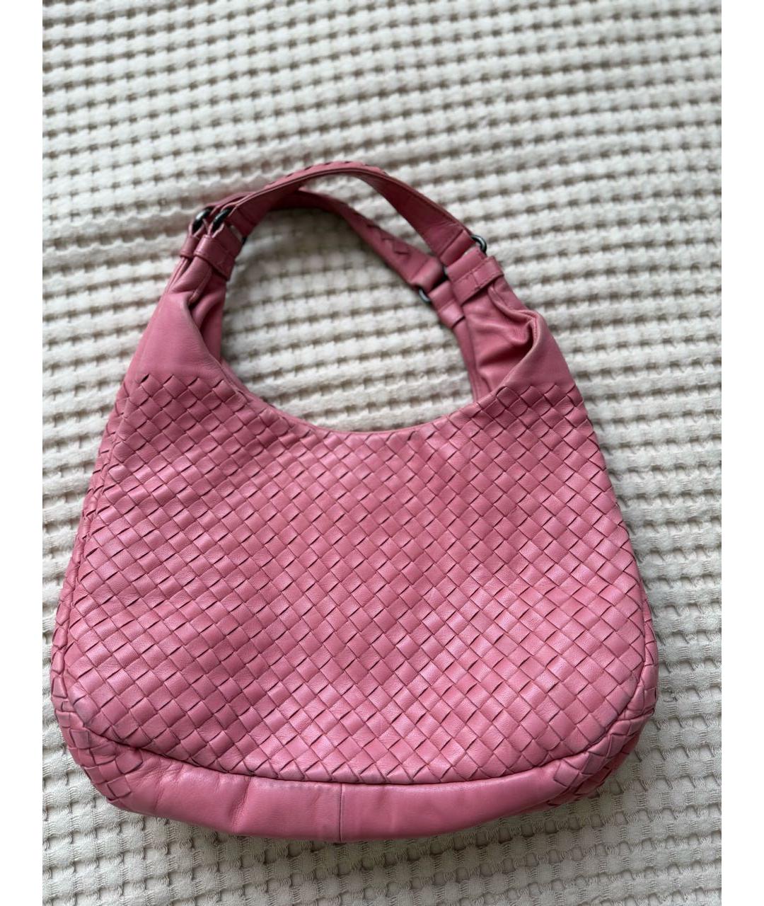 BOTTEGA VENETA Розовая кожаная сумка с короткими ручками, фото 2
