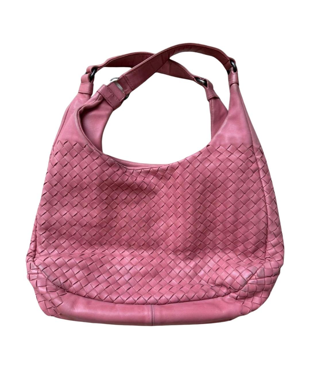 BOTTEGA VENETA Розовая кожаная сумка с короткими ручками, фото 1