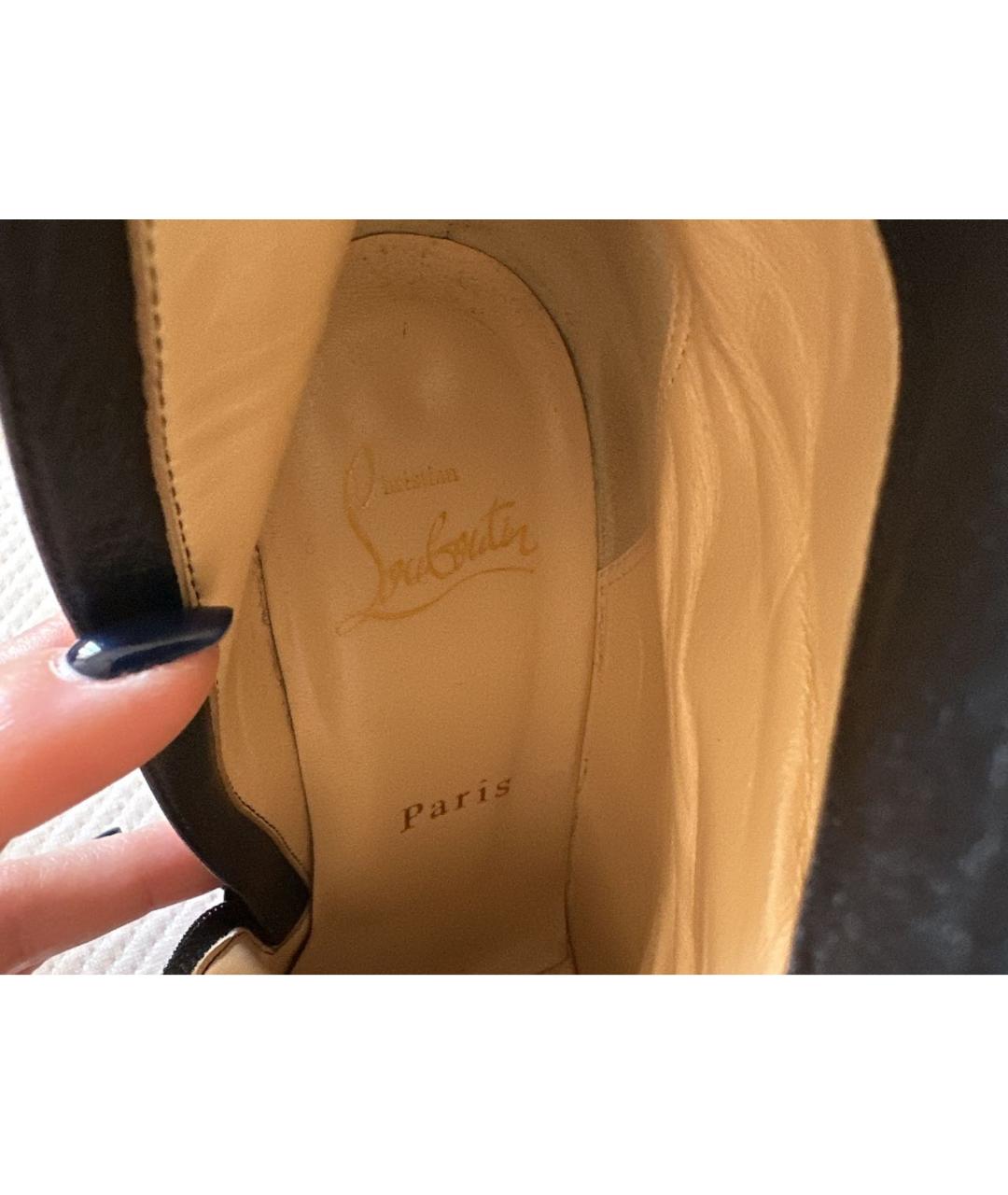 CHRISTIAN LOUBOUTIN Черные кожаные ботильоны, фото 3