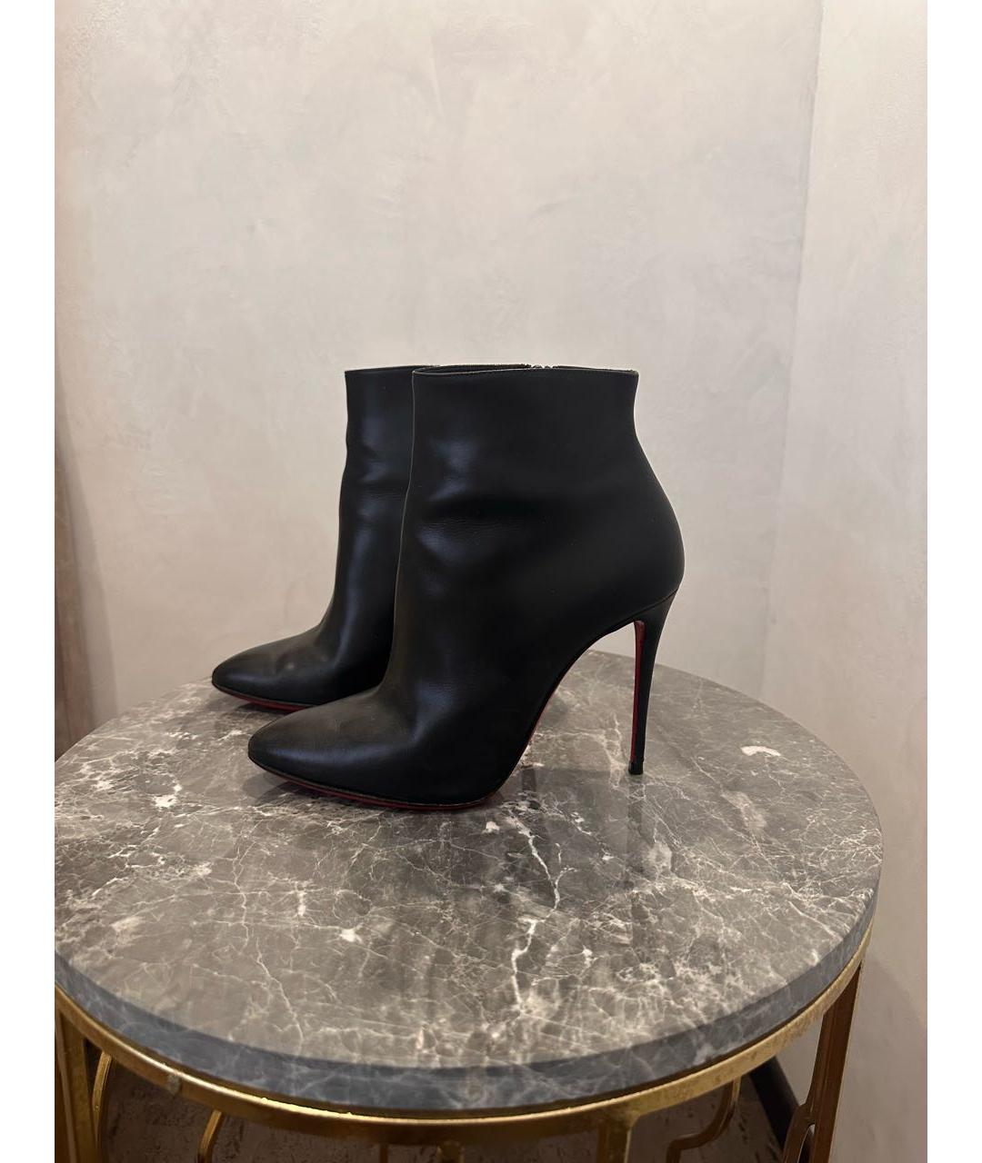 CHRISTIAN LOUBOUTIN Черные кожаные ботильоны, фото 9