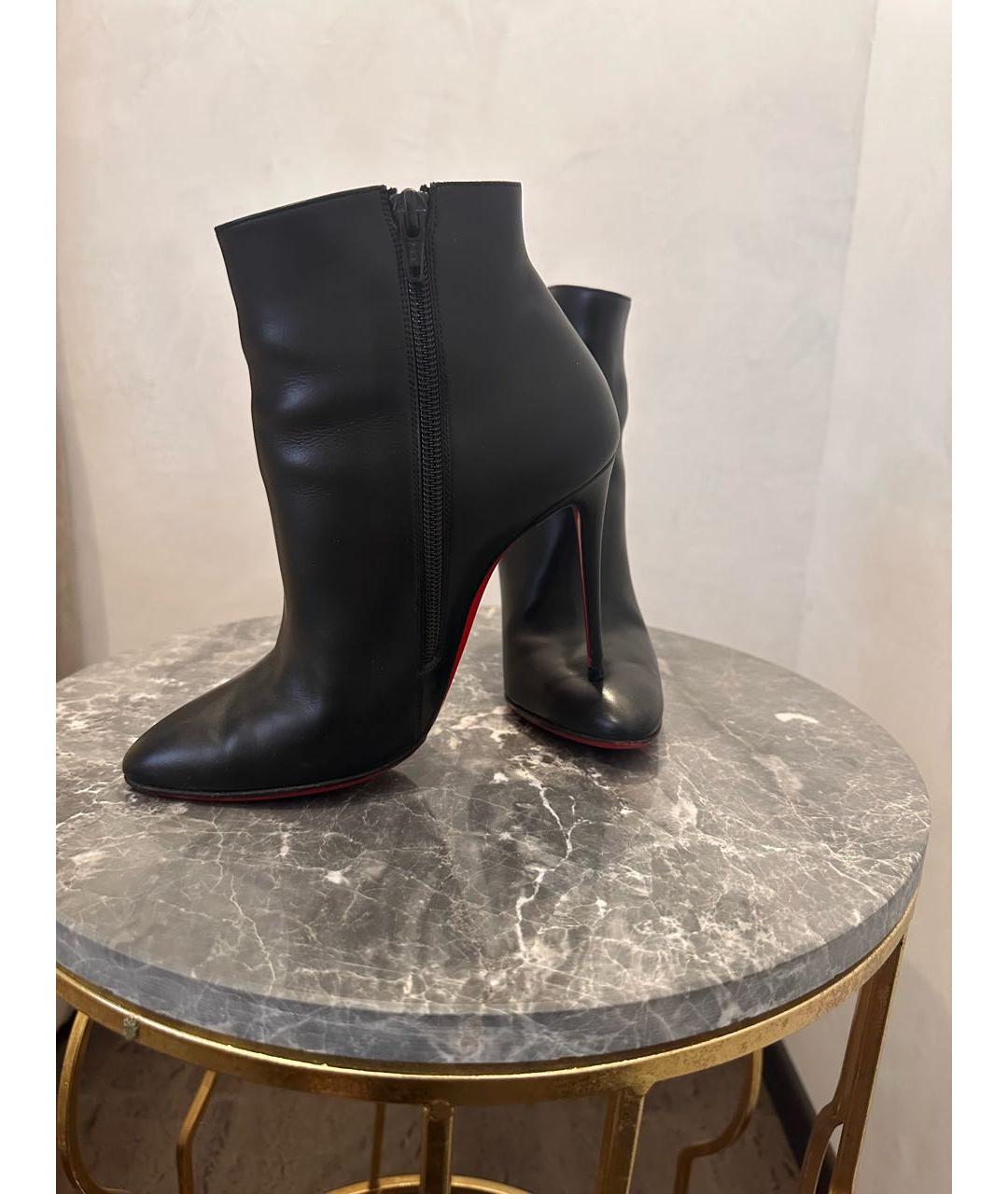 CHRISTIAN LOUBOUTIN Черные кожаные ботильоны, фото 7