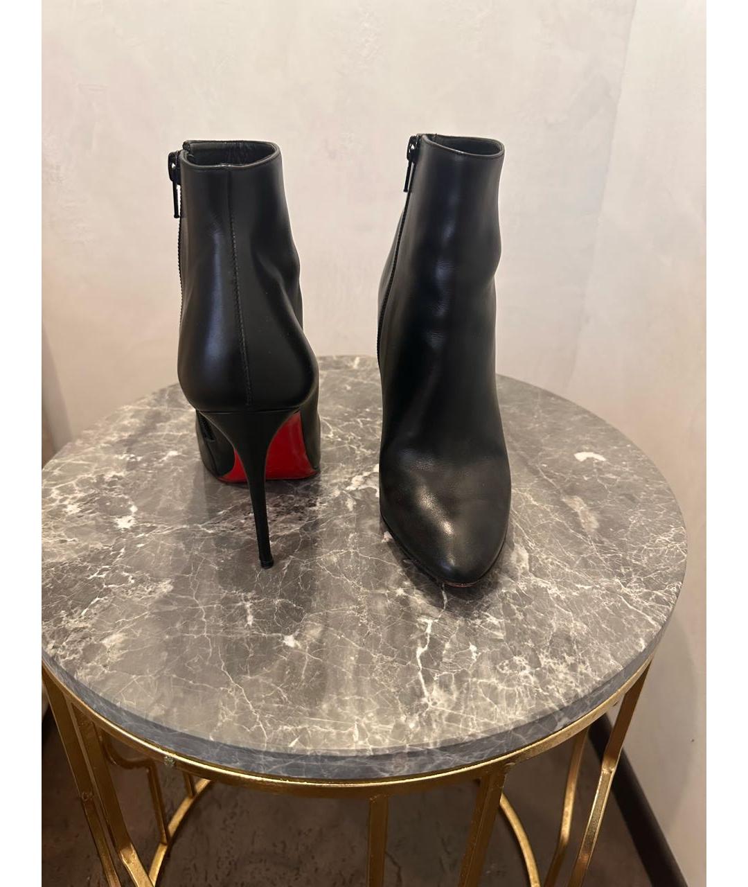 CHRISTIAN LOUBOUTIN Черные кожаные ботильоны, фото 6